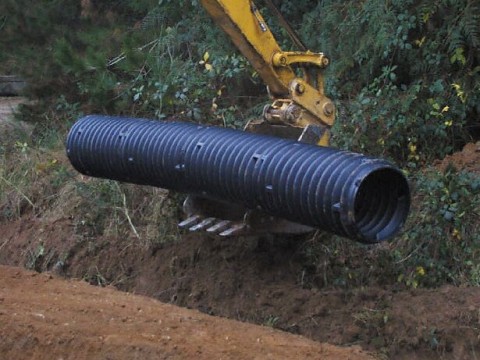 Laylite Culvert Pipe going into Trench